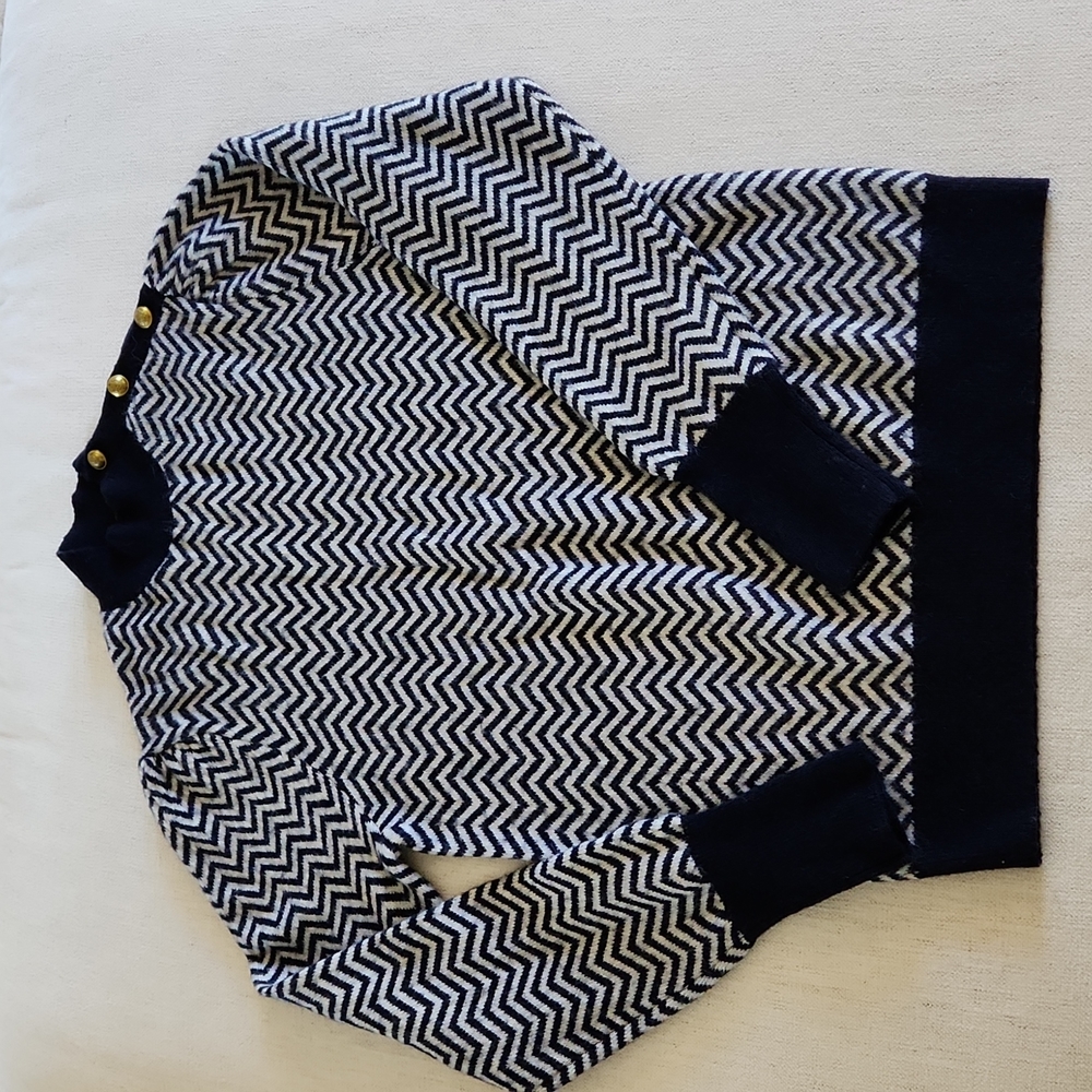J Crew Chevron Mock Turtleneck Sweater, S